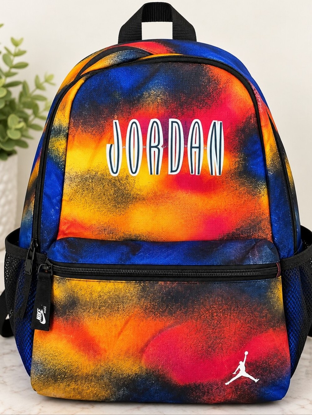 Jordan Jumpman Multicolor Spray Print Backpack School Gym Bag